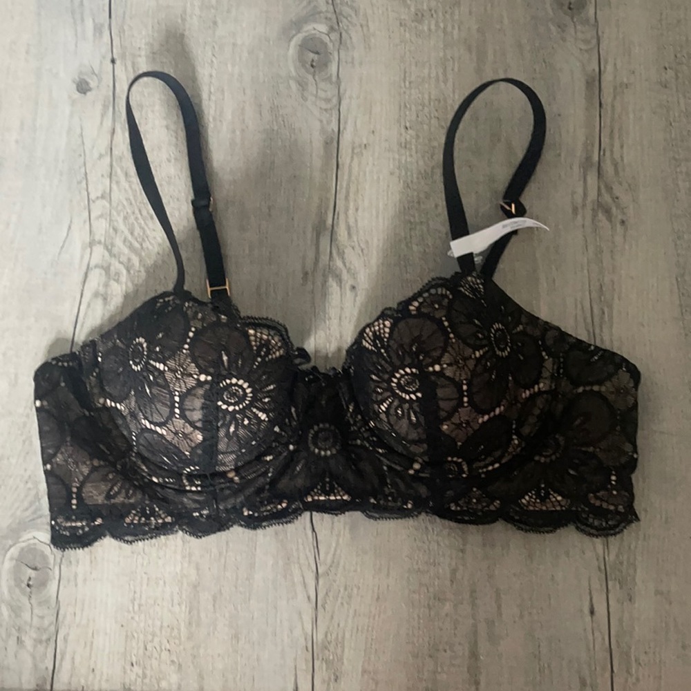 Aerie black lace bra size 34A NWT